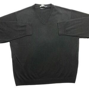 Bruno Ferraro Sweater Mens 2XL Black Fine Merino Wool Pullover